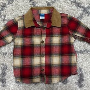 Old Navy Red and Cream Button Down Shirt